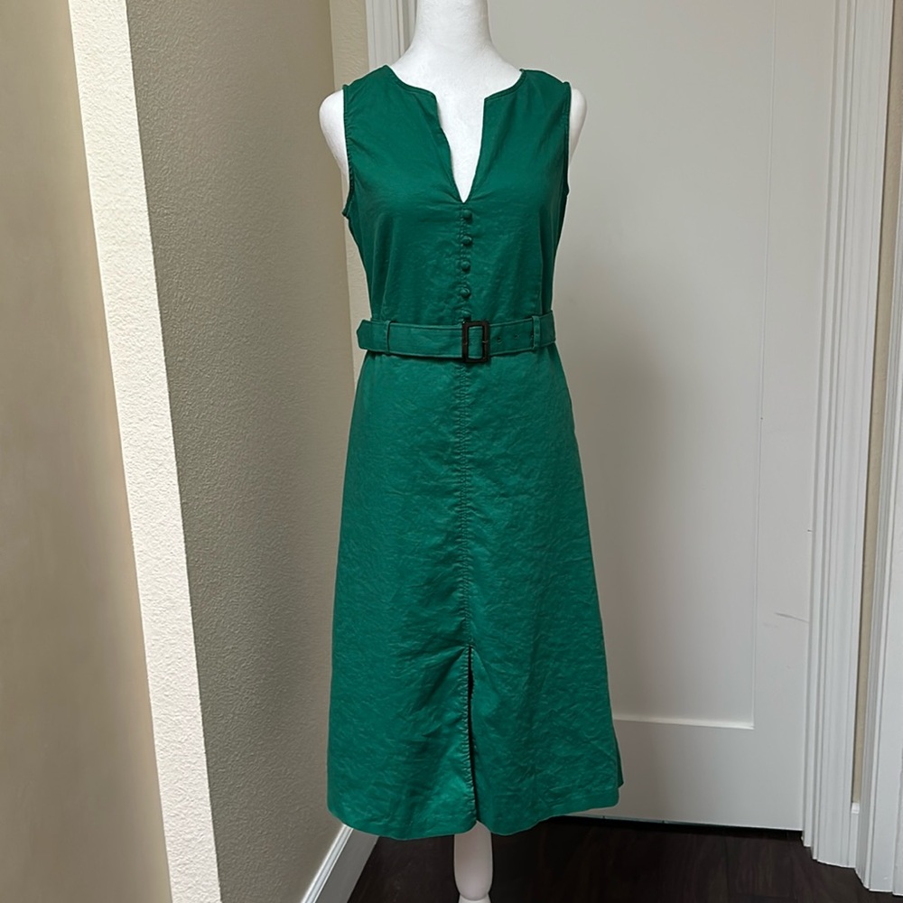 EUC Banana Republic Green Linen/Cotton Cocktail Dress